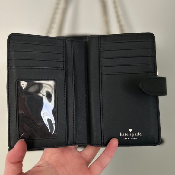 Kate Spade Quilted Leather Shoulder Bag + Matching Wallet | Classic Black Gold H - Picture 8 of 8